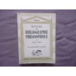 Manuel de bibliographie philosophique-tome 1