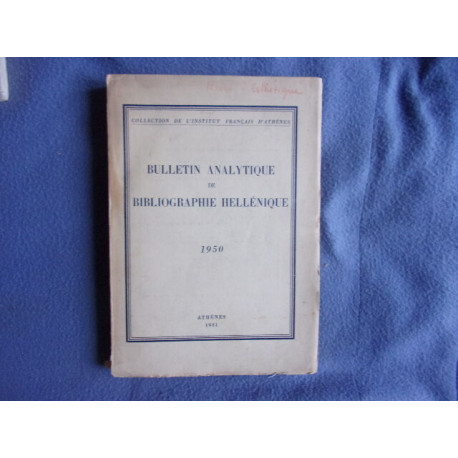 Bulletin analytique de bibliographie Hellénique
