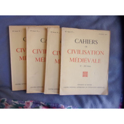 Cahiers de civilisation médiévale 3 ème année n° 1 à 4
