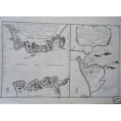 CARTE DE NICOLAS DE FER (1705) RARE GIBRALTAR ET CADIZ