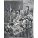 GRAVURE SUR BOIS JUILL 1882 LES BOUDDHAS VIVANTS UN LACET DE SOIE...