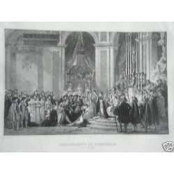GRAVURE DE 1858 COURONNEMENT DE L' EMPEREUR 1er EMPIRE