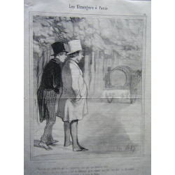 LITHOGRAPHIE ORIGINALE DE DAUMIER 19è ETRANGERS A PARIS