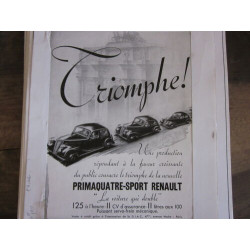 COMPOSITION 20ème AUTOMOBILE PUBLICITE PRIMAQUATRE SPORT RENAULT