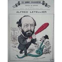 GRAVURE DE GILL POCHOIR 19è ALFRED LETELLIER AVOCAT NE A ALGER