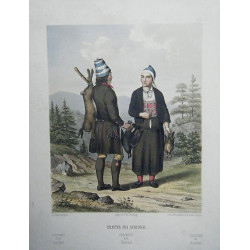 LITHO DE ECKERSBERG COSTUMES DE SURENDAL NORVEGE 1852