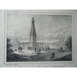 LITHOGRAPHIE DE GERARD 1848 PRES WATERLOO PLANCHENOIT MONUMENT A...