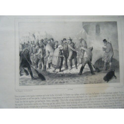 LITHOGRAPHIE DE TRAVIES 1859 LES MISERES DU PAUVRE PEUPLE