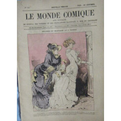 LE MONDE COMIQUE N° 135 VERS 1880 GRAVURE EN COULEUR DE ROBIDA...