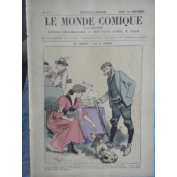 LE MONDE COMIQUE N° 574 VERS 1880 GRAVURE EN COULEUR DE ROBIDA EN...