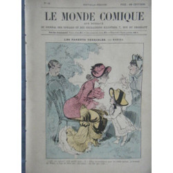LE MONDE COMIQUE N° 82 VERS 1880 GRAVURE COULEUR DE ROBIDA LES...