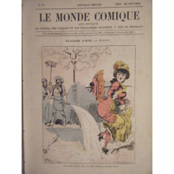 LE MONDE COMIQUE N° 88 VERS 1880 GRAVURE EN COULEUR DE ROBIDA...