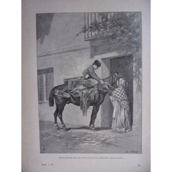 GRAVURE SUR BOIS VERS 1890 BOULANGER DE LA PROVINCE DE CORDOBA...