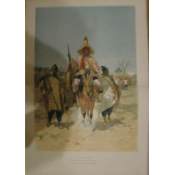 PLANCHE COULEUR ILLUSTRATION 1890 d' APRES ADRIEN MARIE AU SOUDAN...