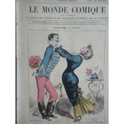 LE MONDE COMIQUE N° 83 VERS 1880 GRAVURE COULEUR DE ROBIDA...