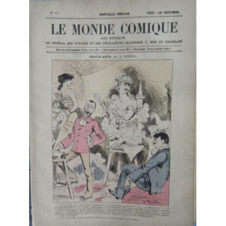 LE MONDE COMIQUE N° 137 VERS 1880 GRAVURE EN COULEUR DE ROBIDA...