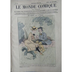 LE MONDE COMIQUE N° 312 VERS 1880 GRAVURE EN COULEUR DE ROBIDA EN...