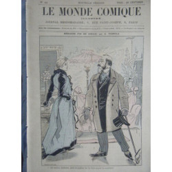 LE MONDE COMIQUE N° 651 VERS 1880 GRAVURE COULEUR DE ROBIDA...