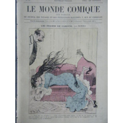 LE MONDE COMIQUE N° 66 VERS 1880 GRAVURE EN COULEUR DE ROBIDA...