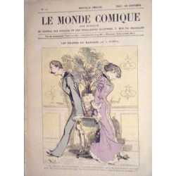 LE MONDE COMIQUE N° 133 VERS 1880 GRAVURE COULEUR ROBIDA LES...
