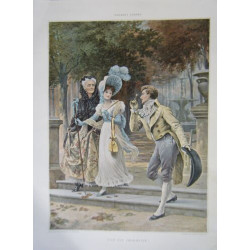 PLANCHE 1897 D' APRES TABLEAU DE HERBERT SYDNEY ELLE EST CHARMANTE