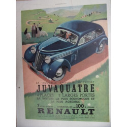 COMPOSITION COULEUR 20ème 28 mai 1938 PUBLICITE RENAULT JUVAQUATRE