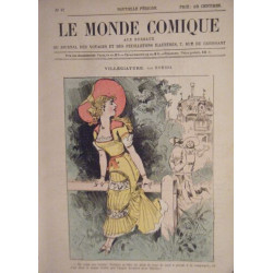 LE MONDE COMIQUE N° 87 VERS 1880 GRAVURE EN COULEUR DE ROBIDA...