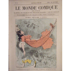 LE MONDE COMIQUE N° 90 VERS 1880 GRAVURE EN COULEUR DE ROBIDA SOUS...