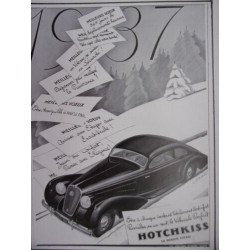 PLANCHE 20ème PUBLICITE AUTOMOBILES HOTCHKISS ANNEE 1937
