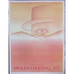 PLANCHE PUBLICITAIRE D' APRES FOLON 1978 SPOLETO FESTIVAL 1977