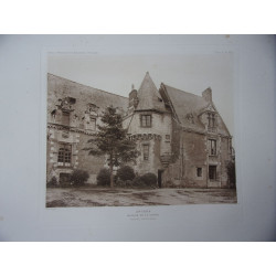 Planche vers 1880 BOURGES HOTEL LALLEMANT ESCALIER D ANGLE SUR LA...