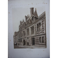 Planche vers 1880 BLOIS HOTEL D' ALLUYE FACADE SUR LA RUE