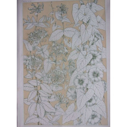 Planche couleur vers 1868 decoration feuilles d' apres nature