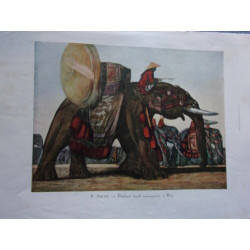 PAGE ILLUSTRATION 1930 ELEPHANT ROYAL CAPARACONNE HUE D' APRES...