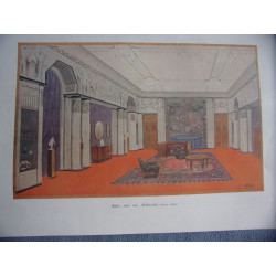 Planche couleur 1924 tiree de l' illustration SALON POUR UNE...