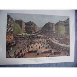 Planche couleur 1925 tiree de l' illustration ASPECTS DU PARIS...