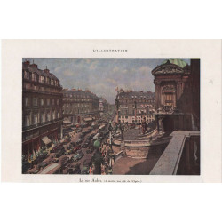 Planche couleur 1925 tiree de l' illustration LA RUE AUBER PARIS A...