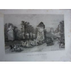 Gravure sur acier 1844 RETOUR DES CENDRES DE NAPOLEON 13 DECEMBRE...