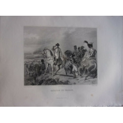 Gravure sur acier 1844 MILITARIA BATAILLE DE WAGRAM
