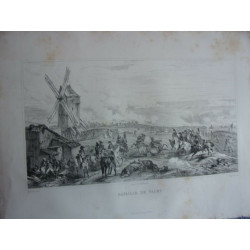Gravure sur acier 1844 MILITARIA BATAILLE DE VALMY