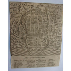 Carte originale sardaigne cagliari calaris die hauptstatt 1550