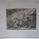 Gravure sur cuivre 1728 d' apres ostade scene de taverne