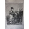 Gravure 1886 d' apres oeuvre de kilburne la leçon de piano
